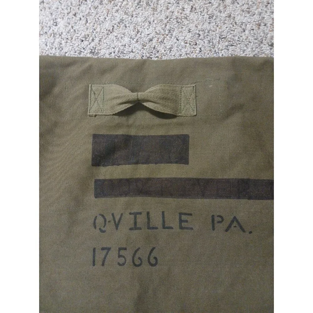 Vintage US Military Canvas Duffle Duffel‎ Bag Olive Green!!!
